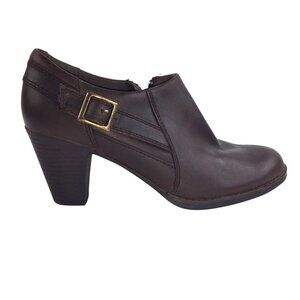 Clarks Bendables Womens Brown Leather SIde Zip Ankle Booties US sz 10M EUC